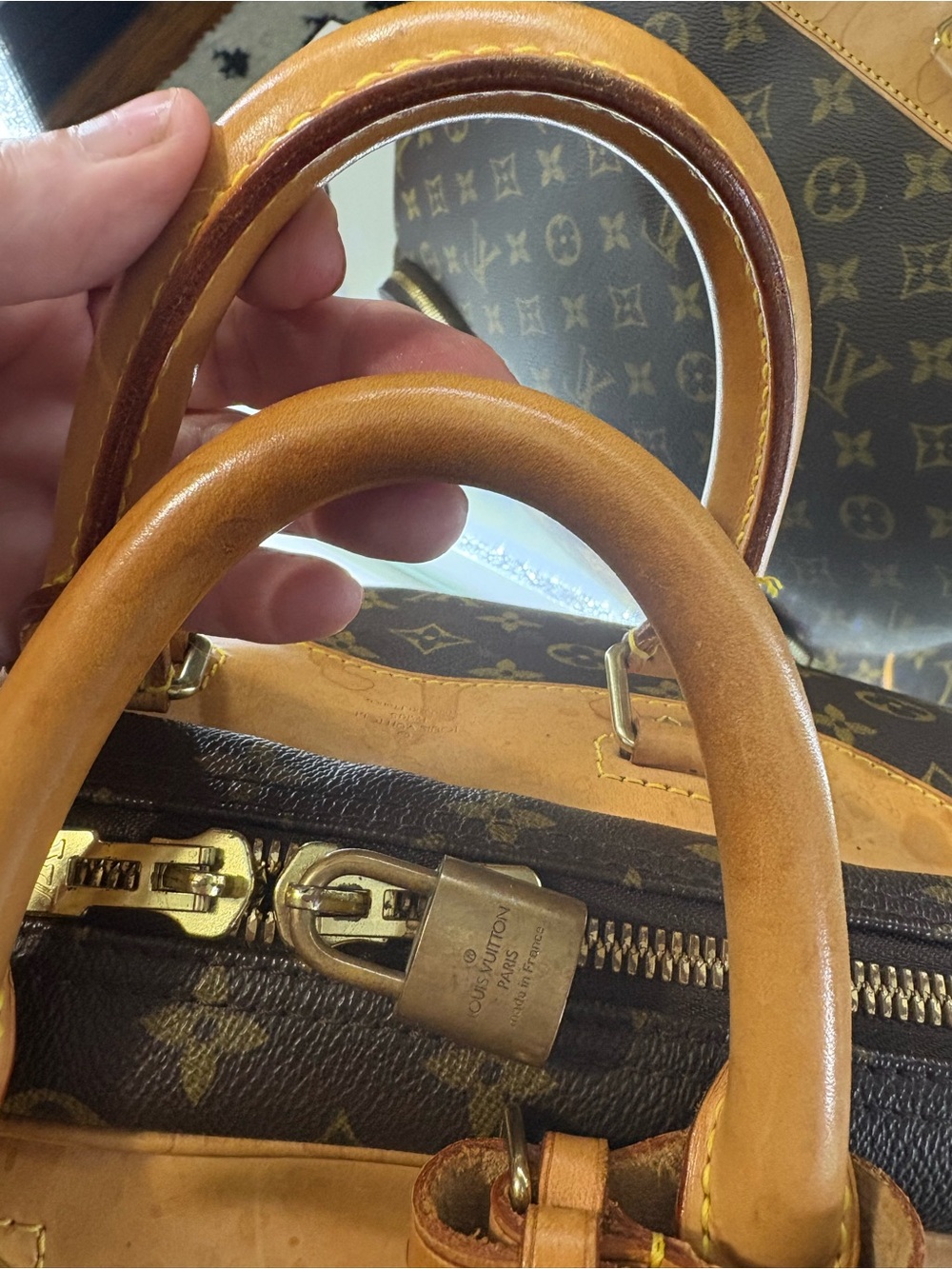 Louis Vuitton Monogram Canvas Dome Satchel with Tan Trim - Picture 4 of 14